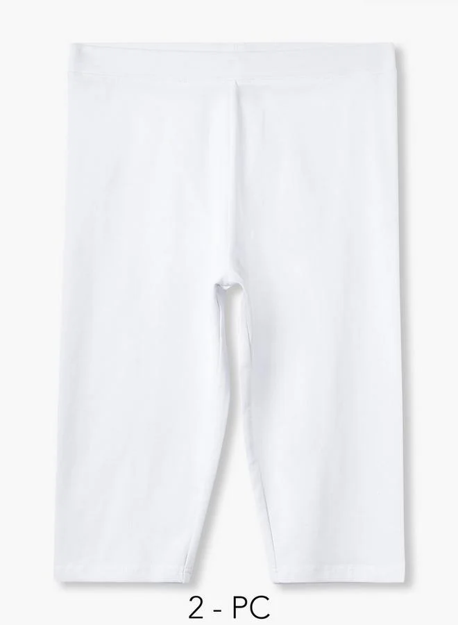 سبلاش فيڤ Pack of 2 Mid-Rise Knee Length Leggings with Elasticated Waistband